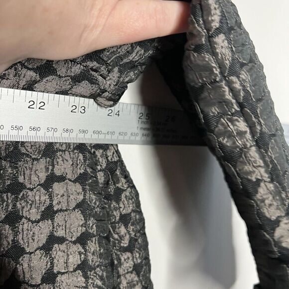 IC by Connie K Jacket Womens Large Black Metallic Textured Open Artsy Flip Cuff - Picture 11 of 11